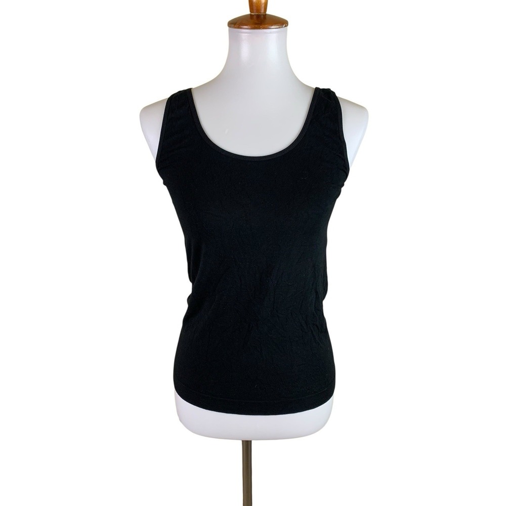Boody Black Bamboo Blend Seamless Tank Top Stretch Basic Layering Medium